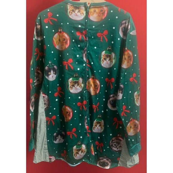 Rare Women's Cat Christmas Long Sleeve Mini Dress with Real Jingle Bells - Picture 10 of 10